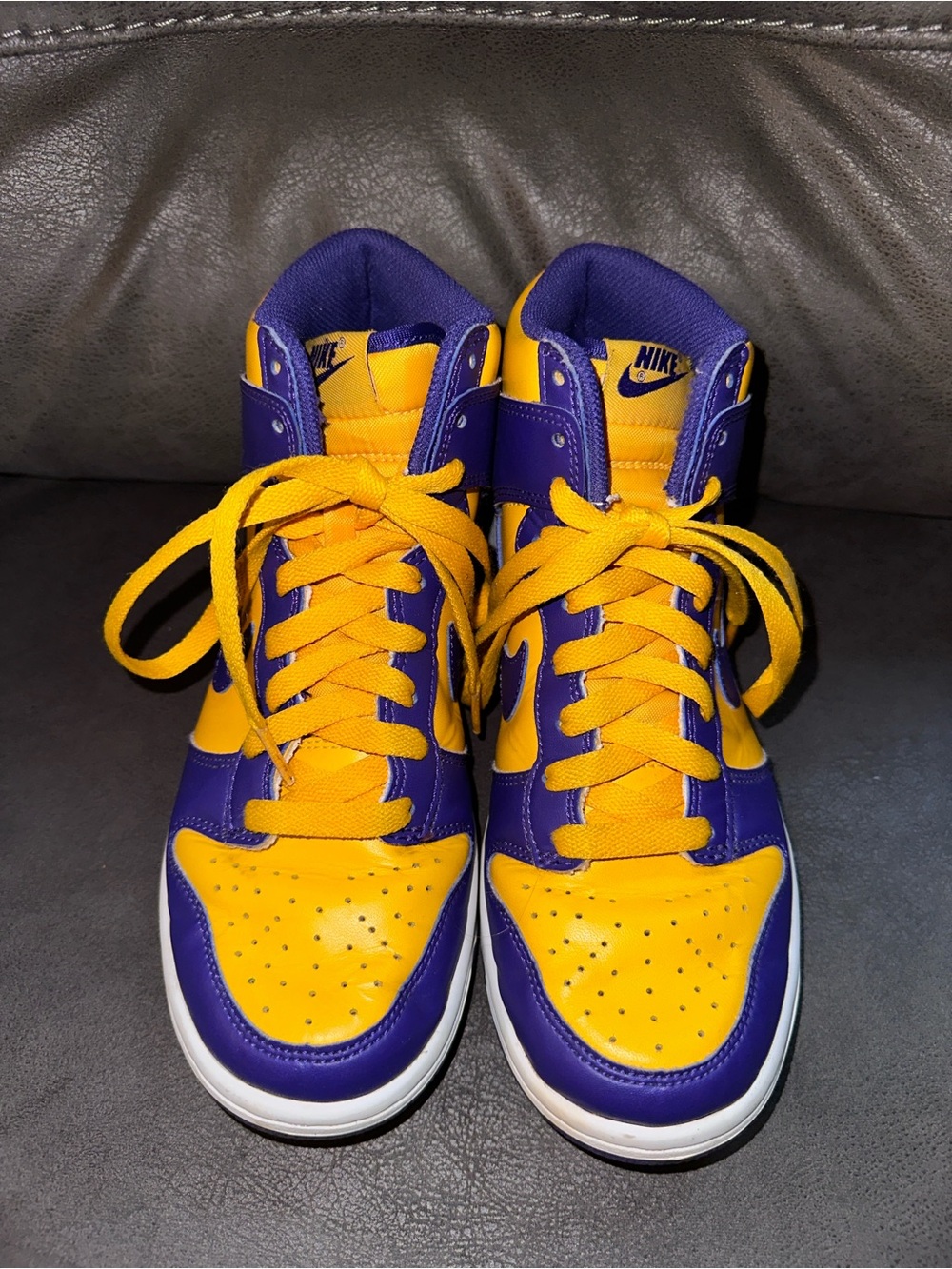 Nike Dunk High Varsity Maize Court Purple (LSU) Youth Size 5Y